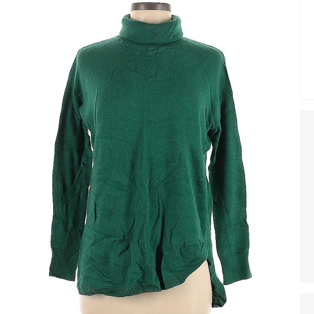 Chelsea28 Emerald Green Turtleneck Sweater Sz XS